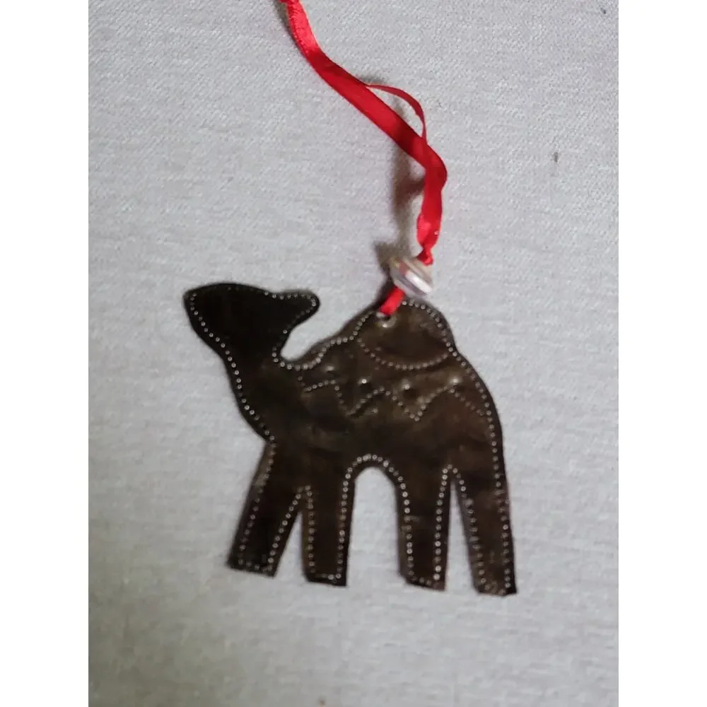 Haitian Steel Drum Handcrafted Camel Christmas Ornament 3 Inch